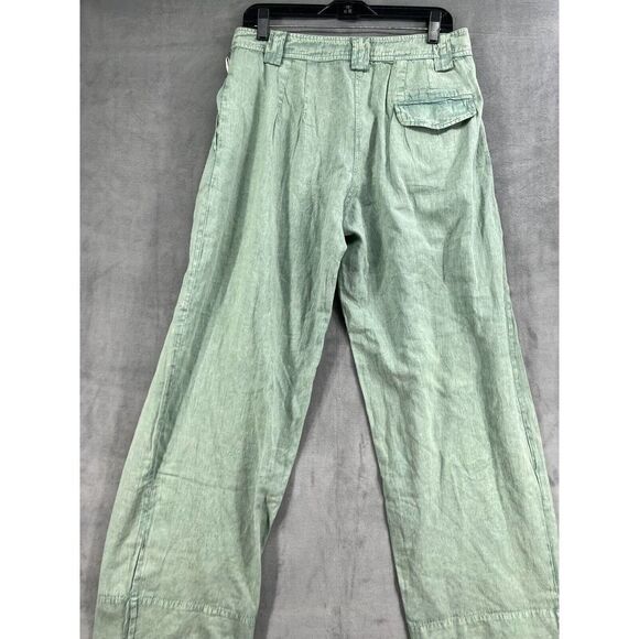 Free People One Chance Trousers Size 8 Low Slung Slouchy Pleated Pockets - Picture 6 of 9
